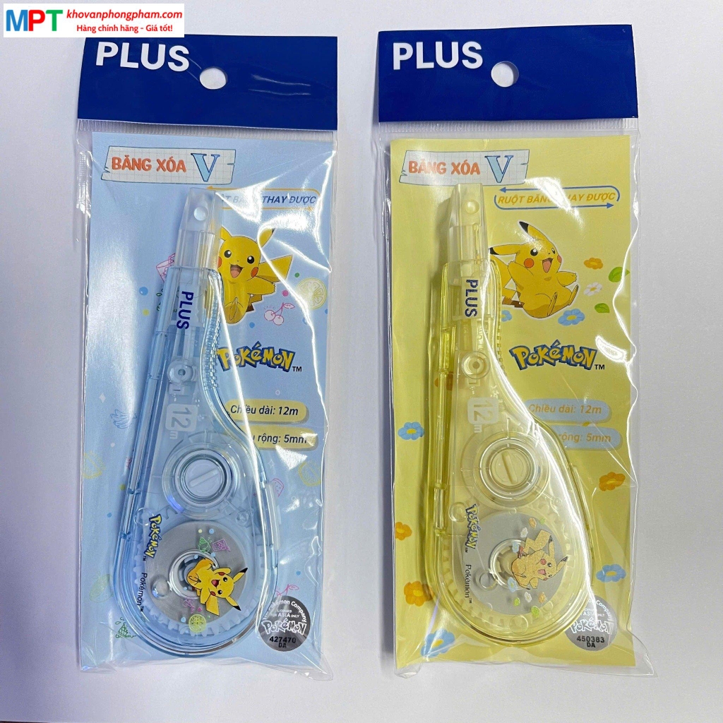 [MẪU MỚI 2025] Băng xóa PLUS V POKEMON 5mm x 12m - Màu Pastel