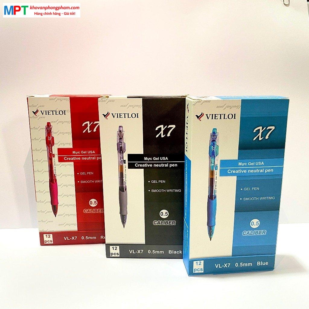 Bút gel Việt Lợi VL-X7 ngòi 0.5mm - Viết trơn, mực ra đều