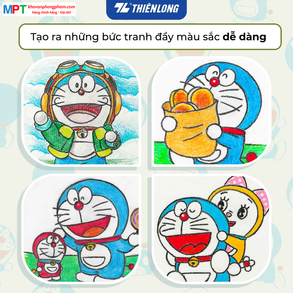 Sáp màu Thiên Long 16 màu Colokit Doraemon CR-C05/DO