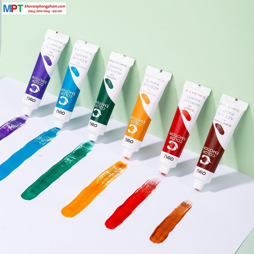 Màu nước Acrylic dạng tuýp 24 màu Deli C12-24