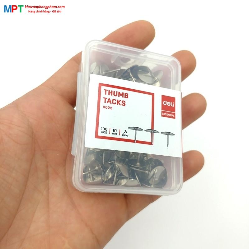 [THANH LÝ] Ghim mũ inox Deli 0022