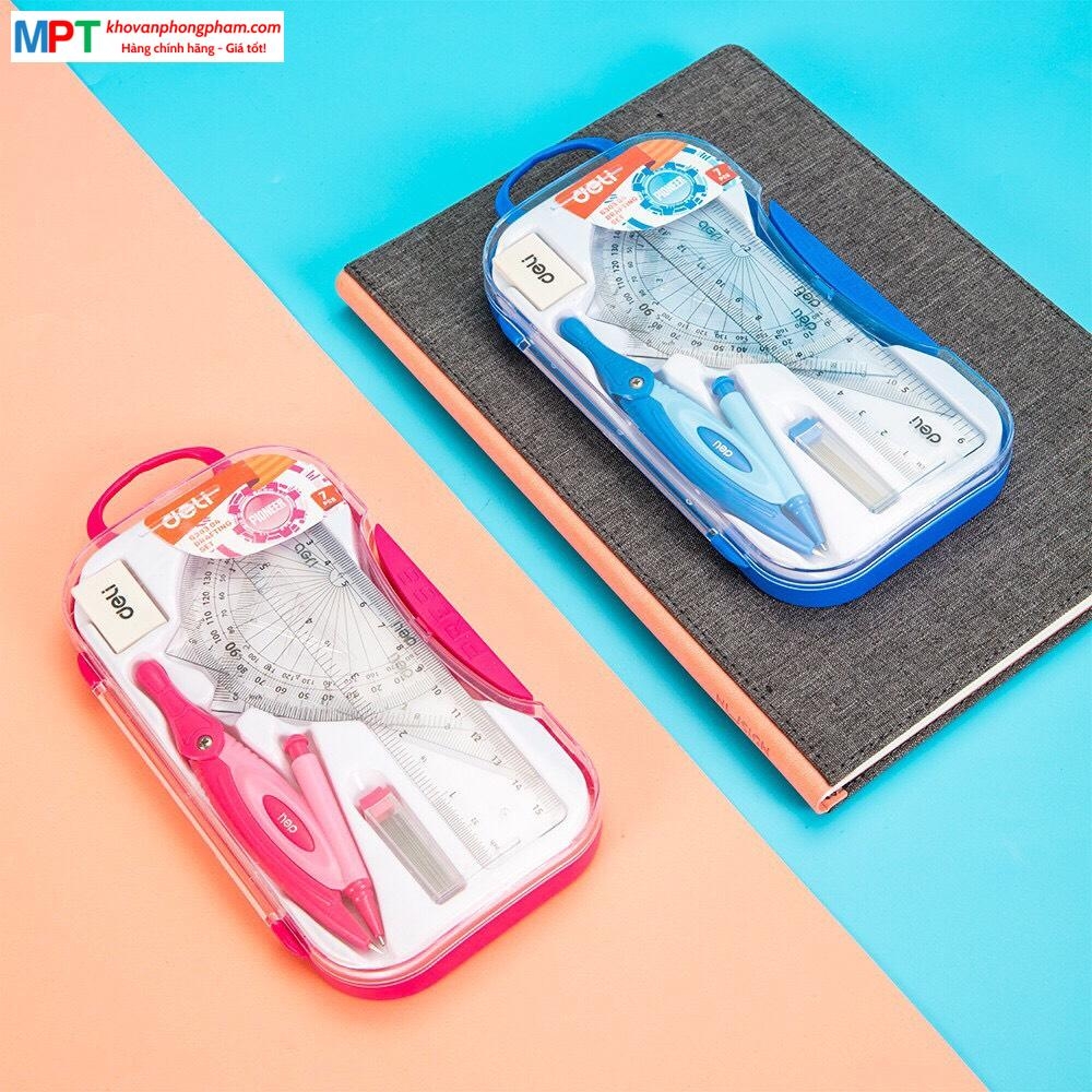 Bộ eke, compa Deli G30304 (Compa dùng chì kim)