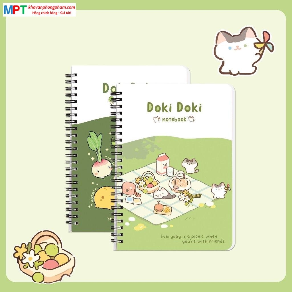 Sổ lò xo Hải Tiến A4 200 trang DOKI DOKI 8533 - Kích thước 210 x 297 mm, Định lượng 70gsm