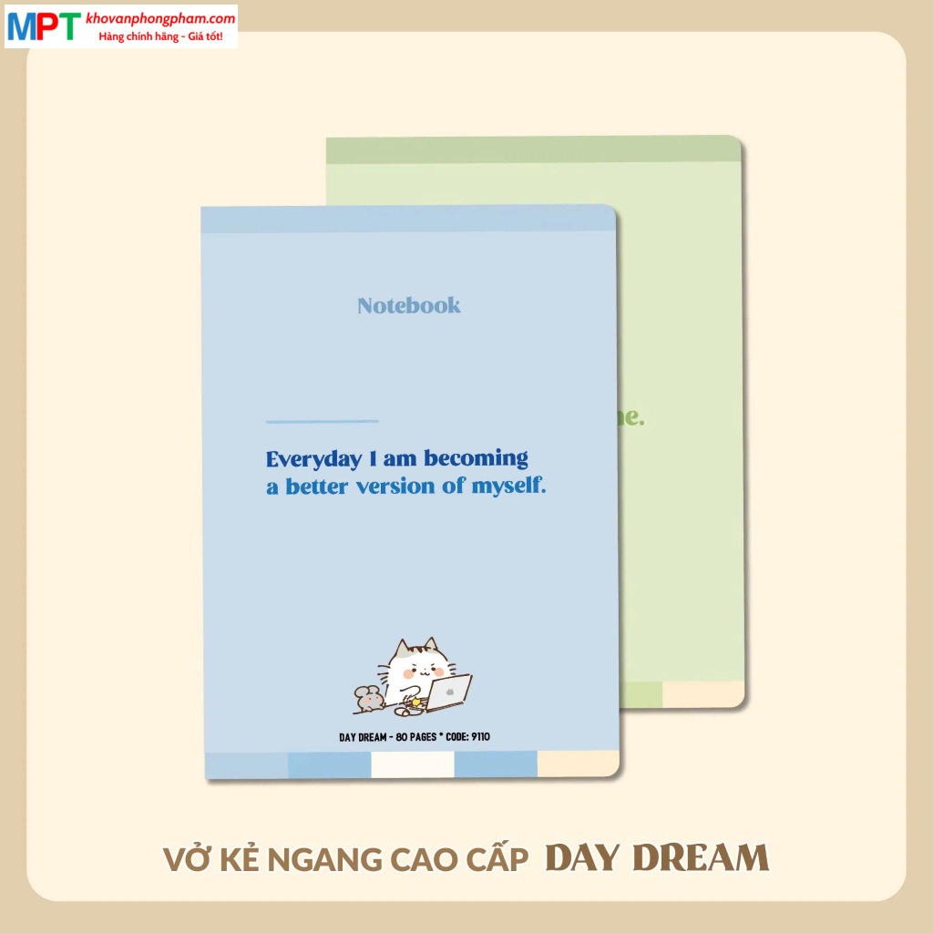 Vở kẻ ngang Hải Tiến 120 trang DAY DREAM 9127 - Định lượng 70gsm - Giấy vàng chống lóa - MUA 10 TẶNG 1 BÚT BI
