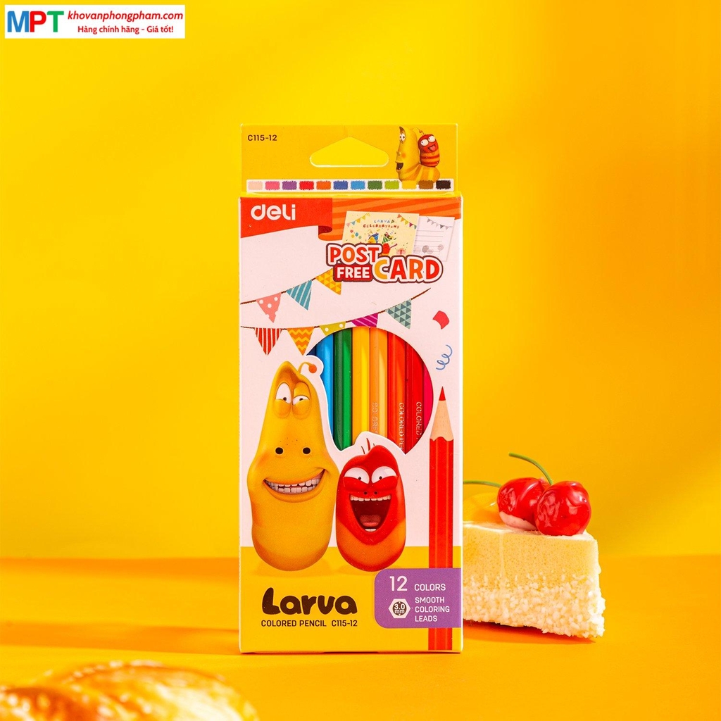 Bút chì màu 12 màu Larva Deli EC115-12