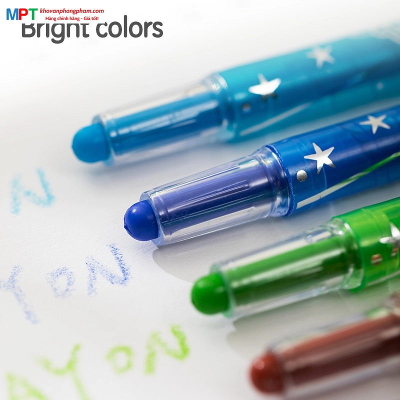 Bút sáp vặn ngắn 24 màu Deli EC216-24