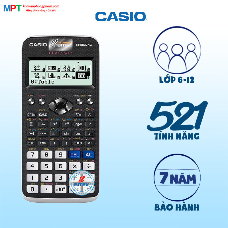 Máy tính Casio FX-580VN X - Tặng 1 hộp bút DoubleA và 1 bút Nhật trị giá 65K