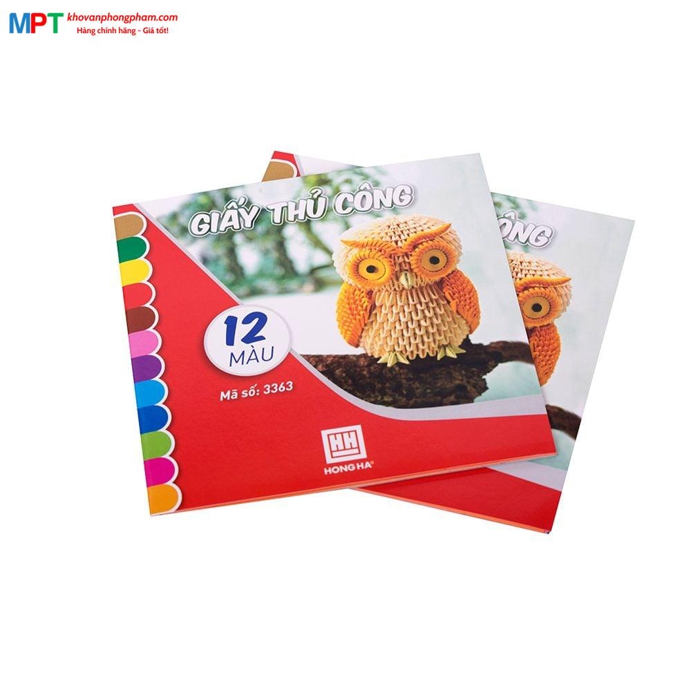 Giấy thủ công 12 màu Hồng Hà 3363 (170x170mm)