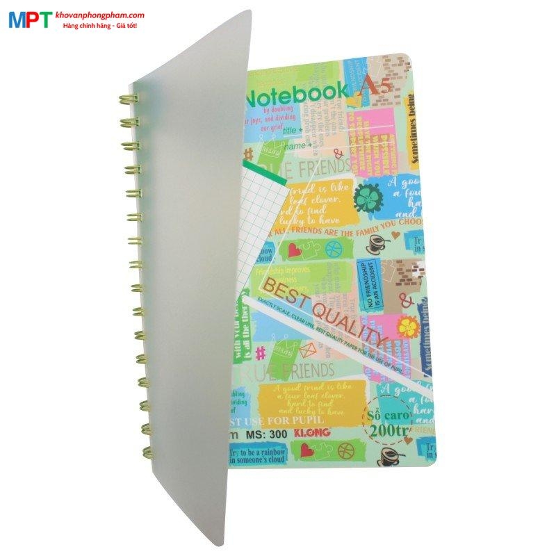 Sổ lò xo Klong caro A5 200 trang 300 (148x210mm)