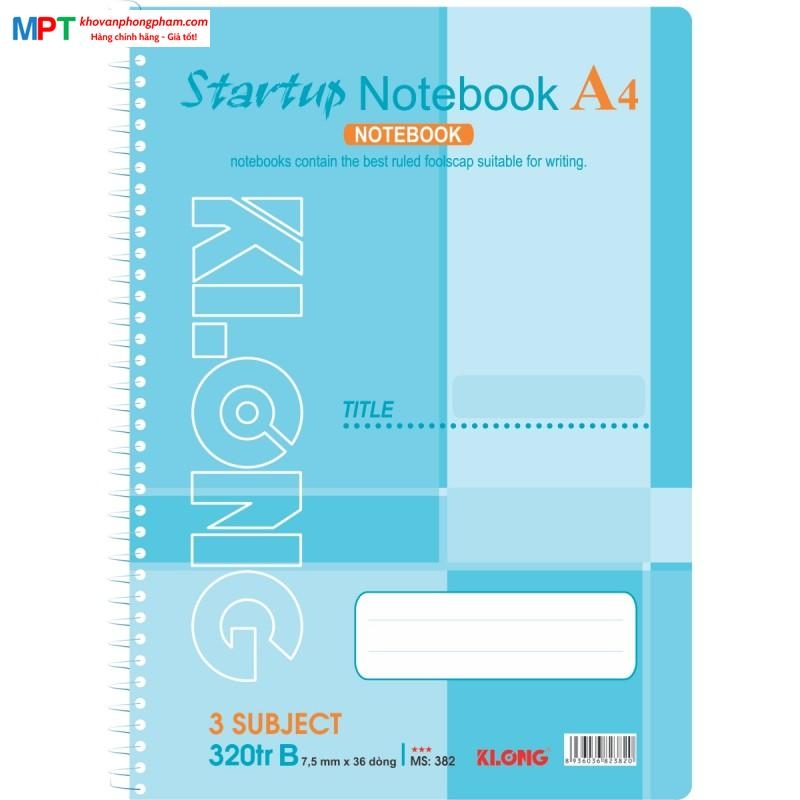 Sổ lò xo Klong đơn A4 320 trang Ms382