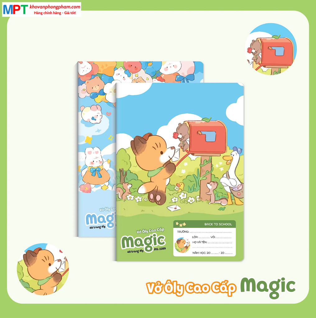Vở 4 ôly MAGIC 48 trang Hải Tiến 2289 - Định lượng 100gsm - Mua 10 quyển tặng 1 bút chì