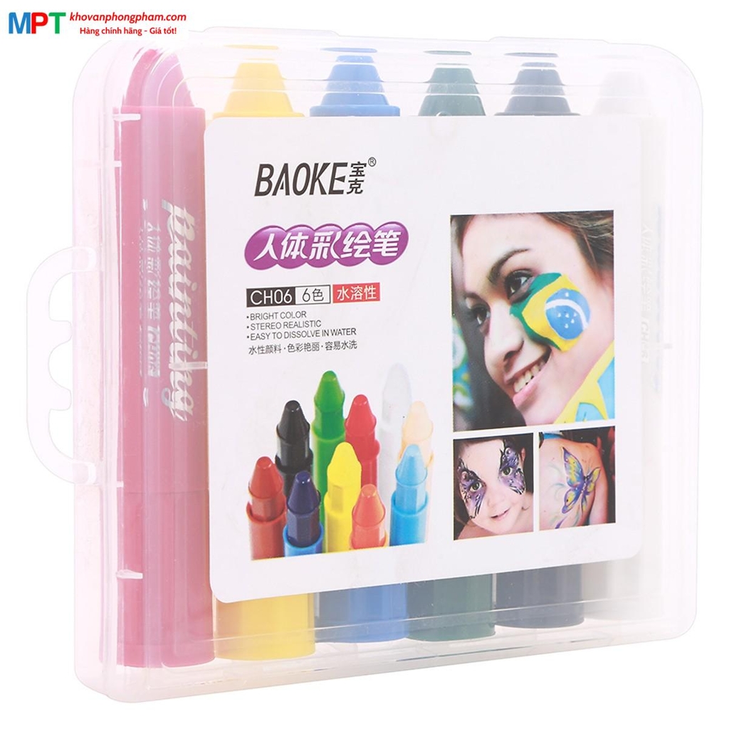 Màu vẽ lên da Baoke CH06 (Hộp 6 màu)