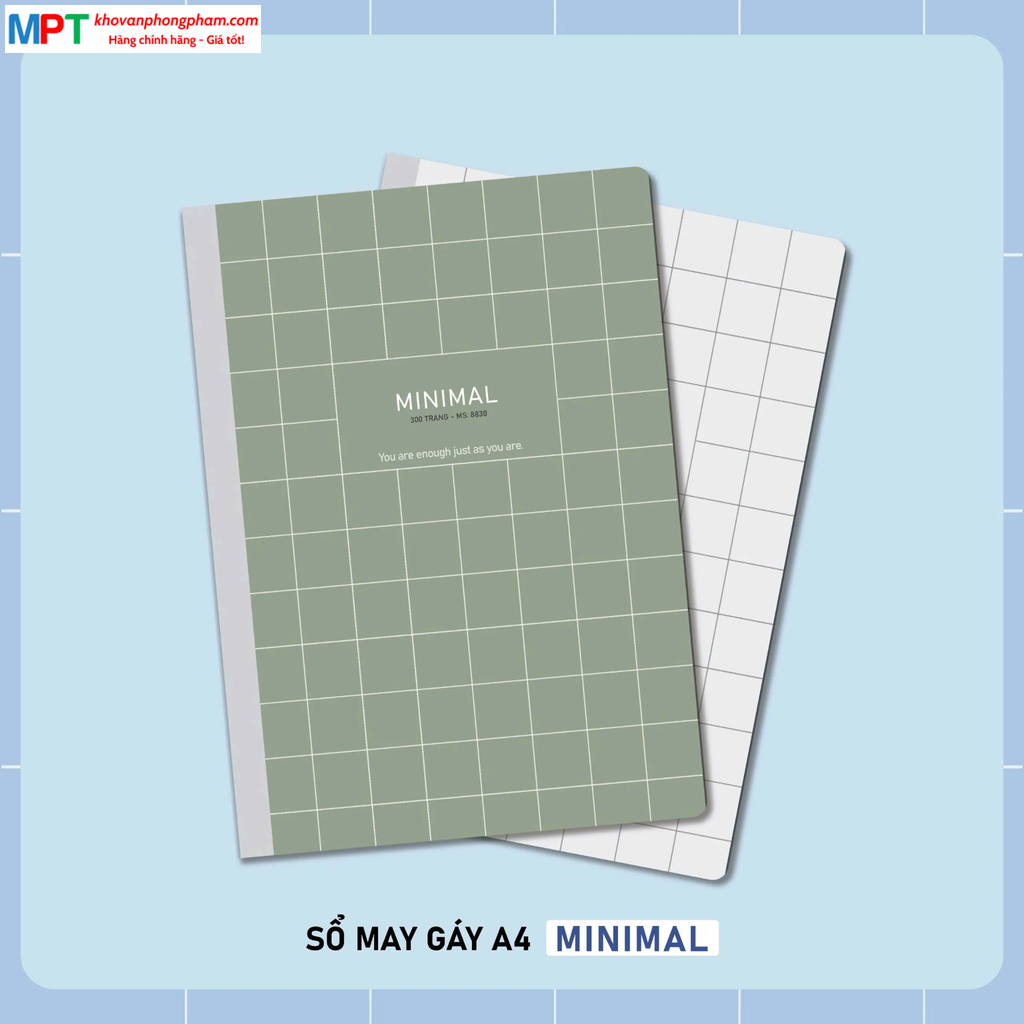 Sổ may gáy bìa bồi A4 Hải Tiến 300 trang MINIMAL 8830 - Định lượng 70gsm