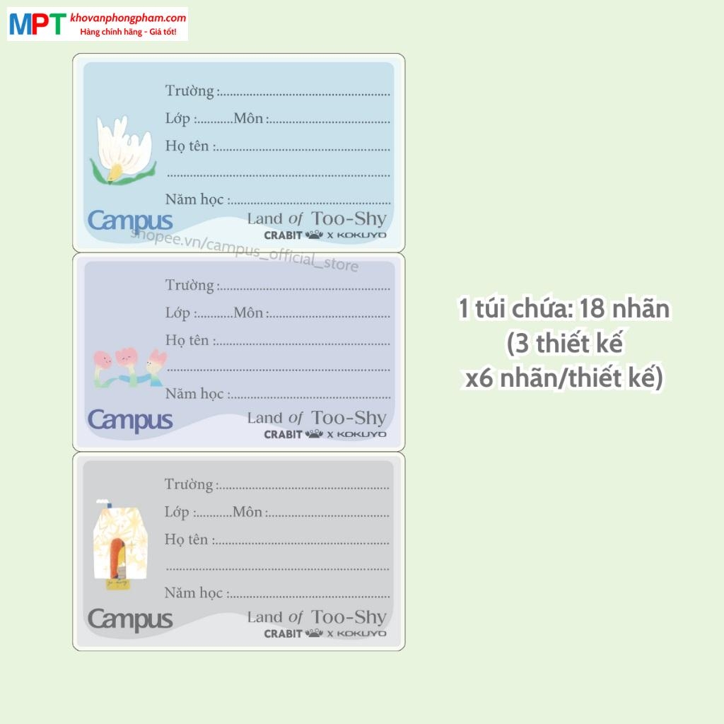 Nhãn vở Campus Land of Too Shy NT-18LTS - 18 cái/tập