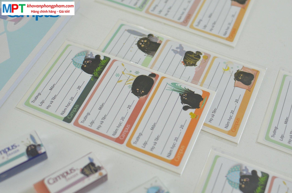 Nhãn vở Campus Meow NT-MEO-18 (18 nhãn/túi)