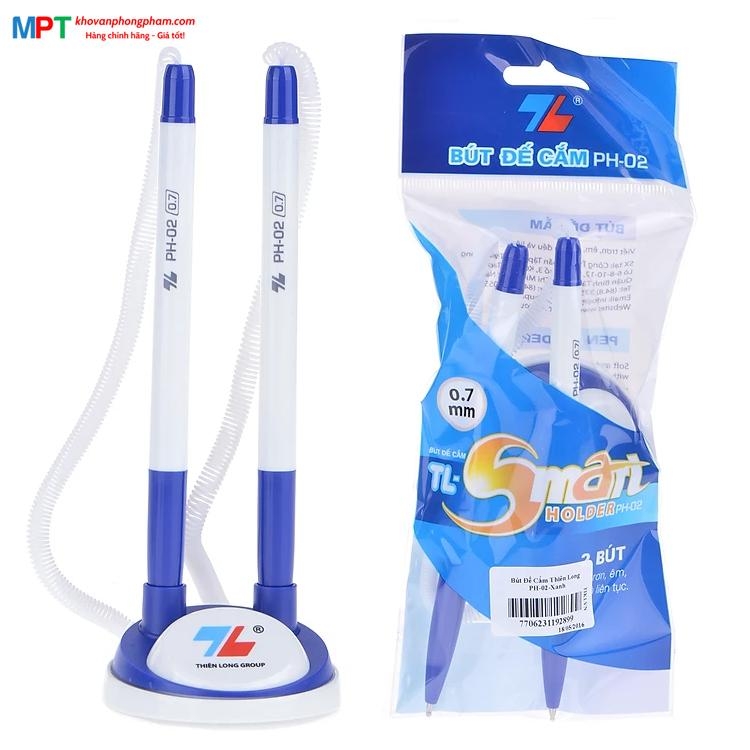 Bút cắm bàn đôi Thiên Long PH-02 - đầu bút 0.7mm, mực xanh