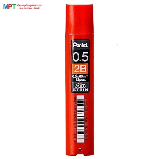 [CHÍNH HÃNG - DO GOLDEN PEN NHẬP KHẨU] Ruột chì kim Pentel AINSTEIN 2B 0.5mm C275S