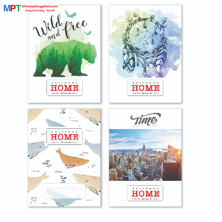 Sổ lò xo Hải Tiến bìa bồi cao cấp Home B5 200 trang 6386