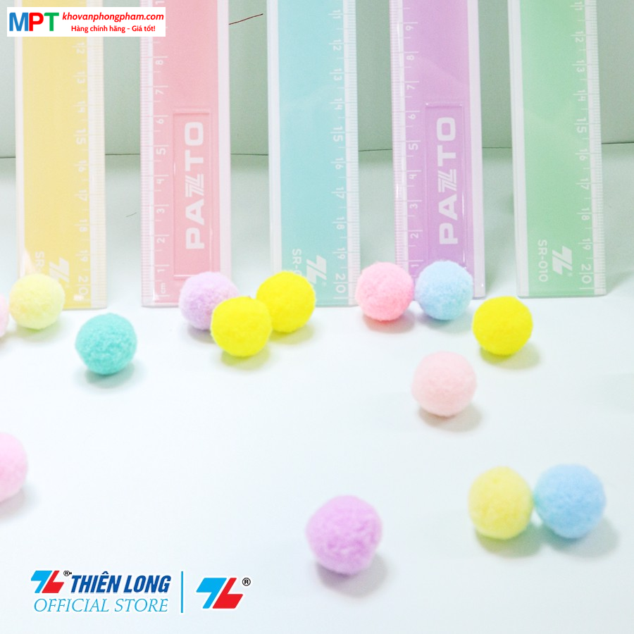 Thước màu Pastel dài 20cm Thiên Long Pazto SR-010