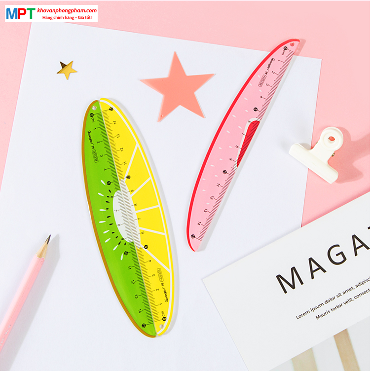 Thước kẻ cute hình hoa quả 15cm GuangBo H05338
