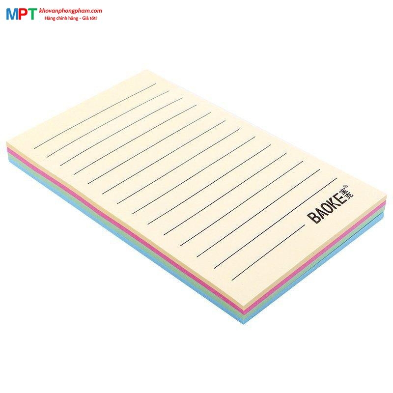 Giấy nhớ có dòng kẻ 4 màu Pastel Baoke TZ6003 (102x153mm, 100 tờ/tập)