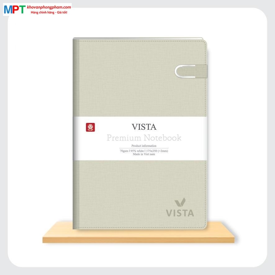Sổ bìa da cao cấp VISTA 6 khuy bấm nam châm 200 trang 8403 - Kích thước: 150x210mm (Khổ A5)