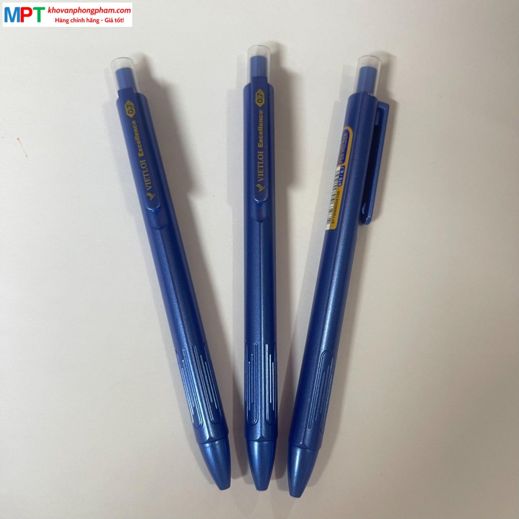 Bút gel bấm Việt Lợi VLG-809 ngòi 0.7mm - Mực xanh