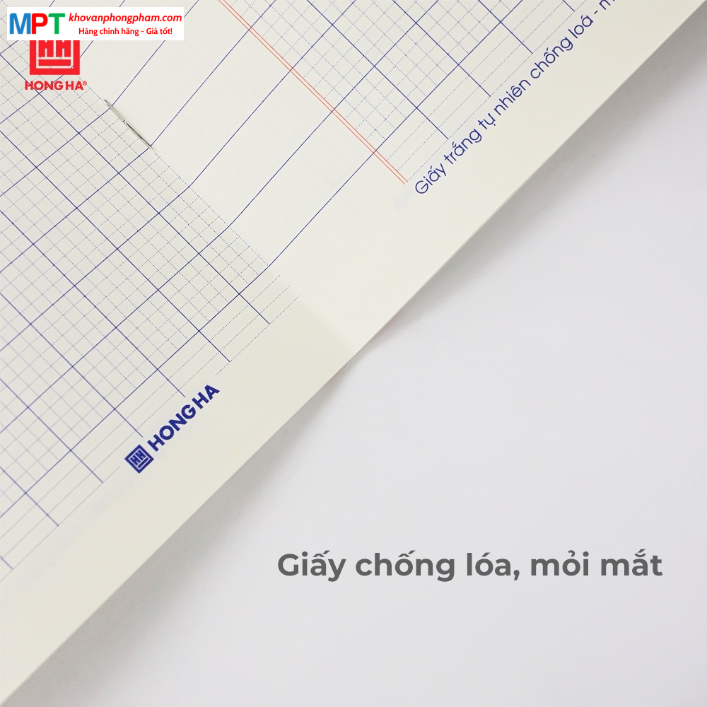 Vở 4 ô ly Hồng Hà 48 trang Baby Shop 0518 - Định lượng 100gsm, giấy vàng chống lóa mỏi mắt - Mua 10 quyển tặng 1 bút chì