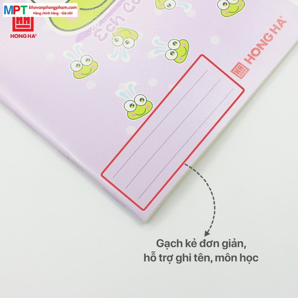 [MẪU MỚI 2024] Vở 4 ô ly Hồng Hà 80 trang ẾCH CỐM 0600 - Định lượng 100gsm, Giấy trắng tự nhiên chống lóa, mỏi mắt - Mua 5 tặng 1 bút chì