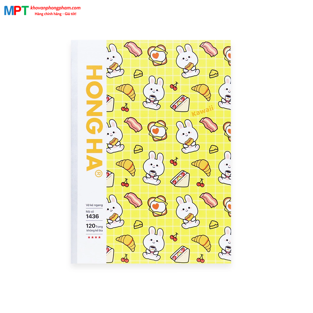 Vở kẻ ngang Hồng Hà 120 trang Study Oringa 1436 - Định lượng 70gsm, giấy chống lóa, mỏi mắt - Mua 10 quyển tặng 1 bút xoá