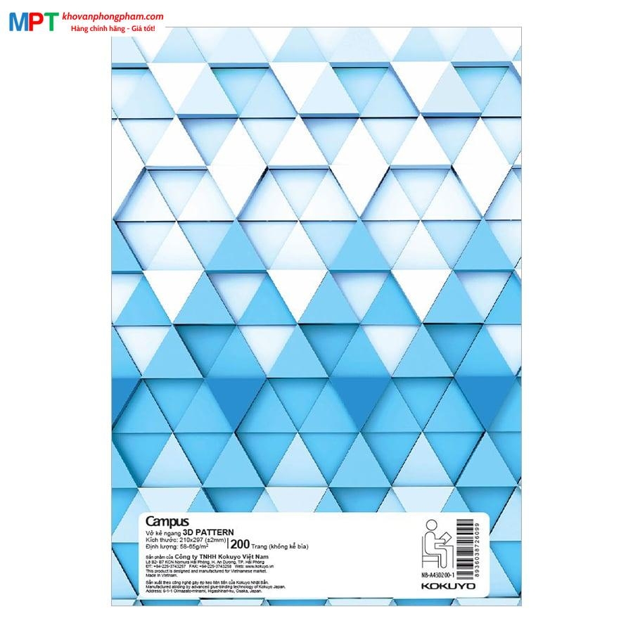 Vở A4 Campus 3D Pattern 200 trang - Dòng kẻ ngang