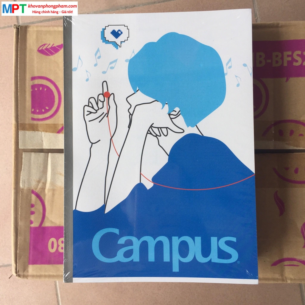 Vở có chấm Campus 120 Trang Couple (Kẻ Ngang) - Mua 10 quyển tặng 1 bút bi