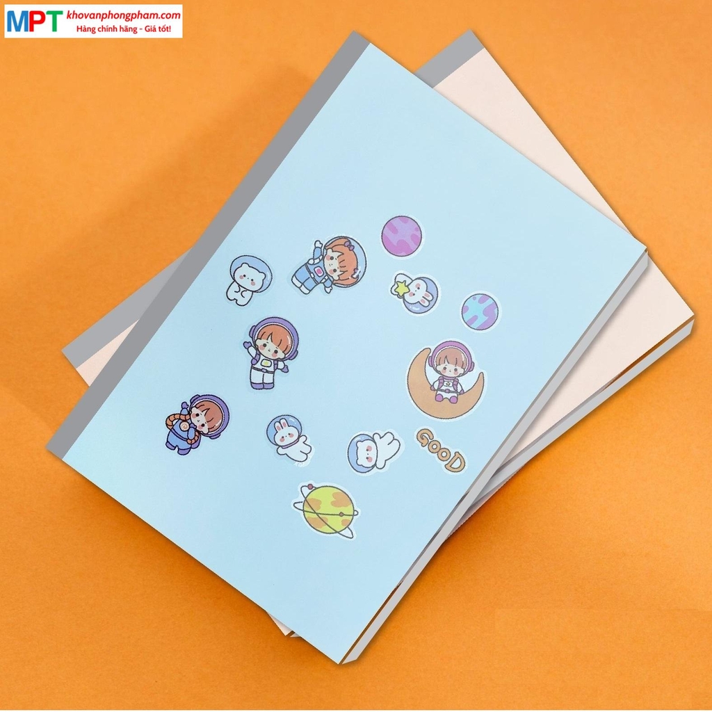 Vở kẻ ngang Haplus 80 trang Sticker 6607 - Định lượng 70gsm - Mua 5 quyển tặng 01 bút bi