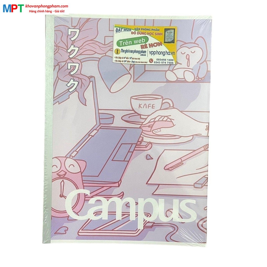 [MẪU MỚI 2023] Vở kẻ ngang Campus STUDY WITH ME 2 120 trang - Mua 10 quyển tặng bút bi