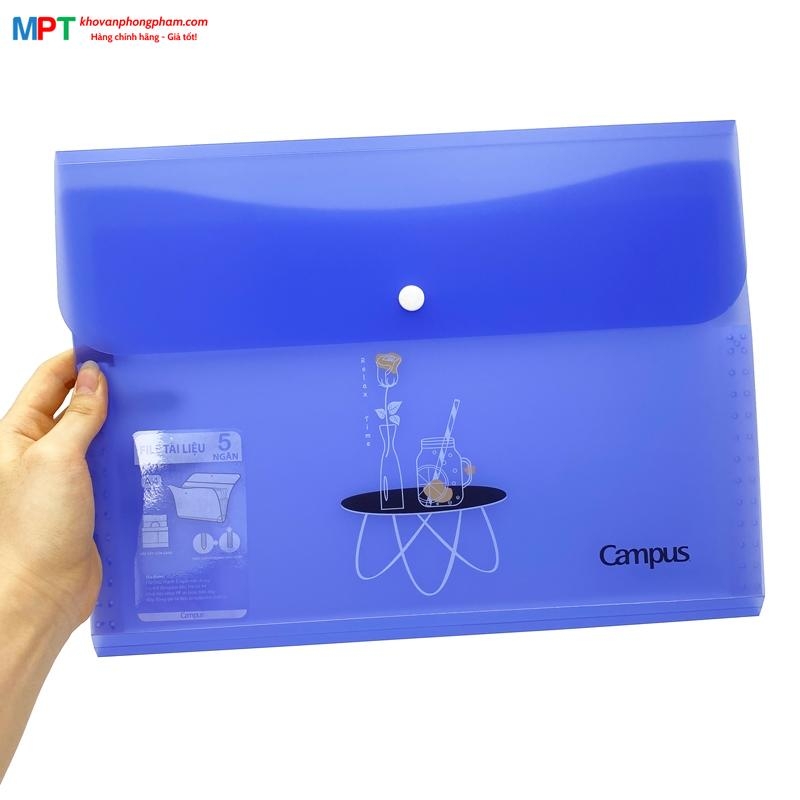 File đựng tài liệu 5 ngăn ngang Campus DF-5X-G2 màu xanh