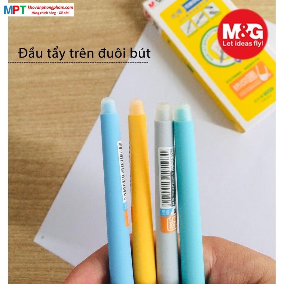 Bút gel xóa được M&G AKPB7501 có tay cầm cao su định vị và 2 đầu tẩy tiện dụng nét 0.5mm
