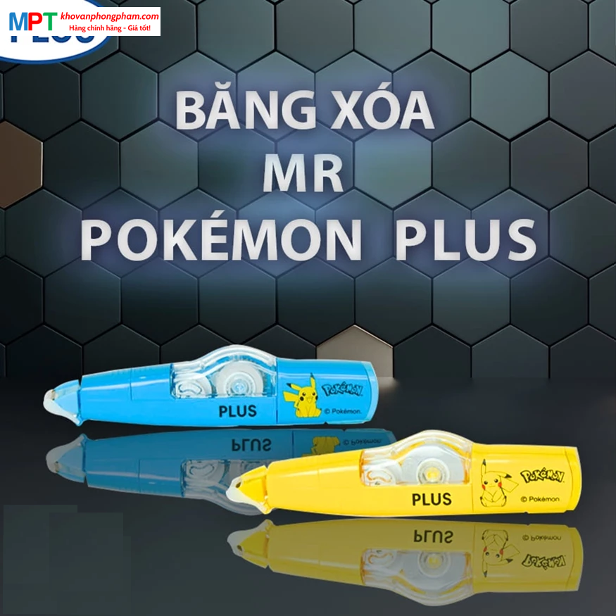 Băng xóa PLUS MR POKEMON 5mm x 6m - Màu xanh dương 100-V030