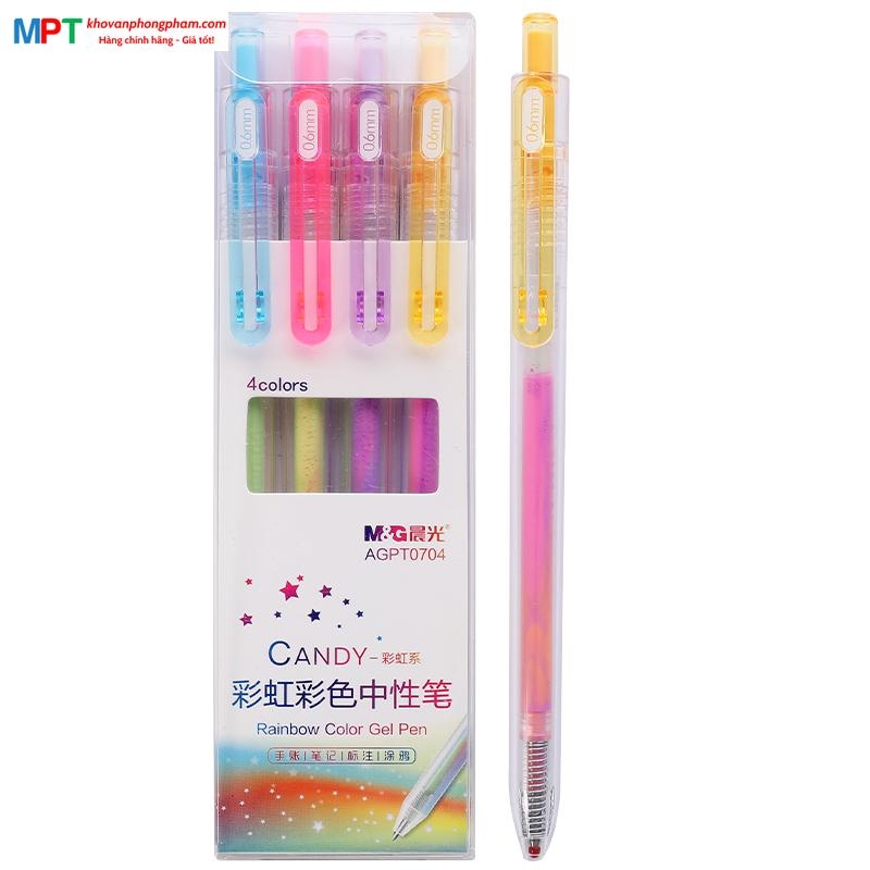 Bút nước bảy sắc cầu vồng 0.6mm M&G AGPT0704 (Vỉ 4 bút)