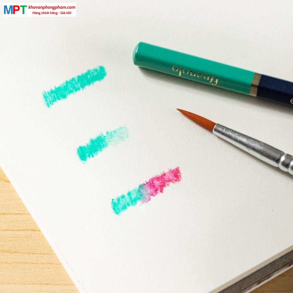 Bút chì màu gốc nước cao cấp 24 màu hộp thiếc kèm cọ tán Finenolo Deli EC129-24 (Tặng kèm giấy nhớ 3 size)