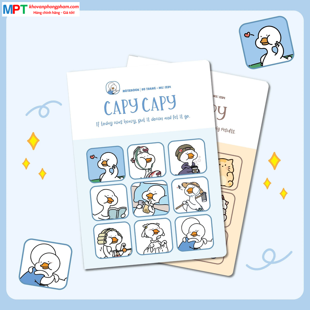 Vở kẻ ngang Hải Tiến 120 trang CAPY CAPY 7123 - Định lượng 70gsm - Mua 10 quyển tặng 1 bút bi