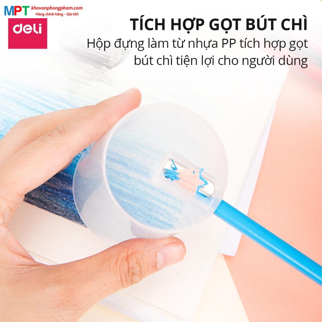 Bút chì màu 24 màu Deli EC00327 - ColoRun, cốc giấy, kèm gọt chì