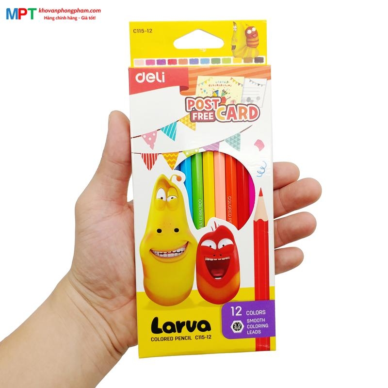 Bút chì màu 12 màu Larva Deli EC115-12