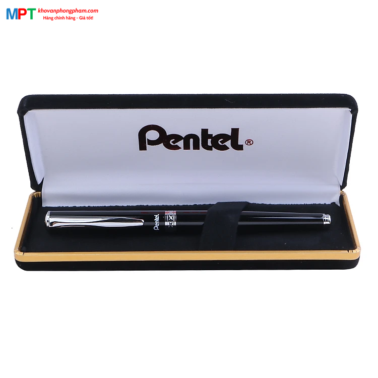 [CHÍNH HÃNG - Do GOLDEN PEN NK] Bút ký cao cấp Pentel K611B-C nét 0.7mm thân bút màu đỏ - Mực xanh (Thiết kế nắp đậy)