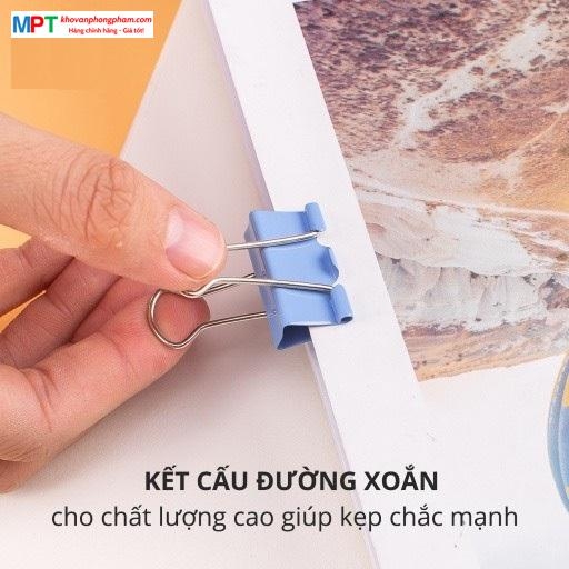 Kẹp bướm màu 19mm Deli E8555A - Hộp 40 cái
