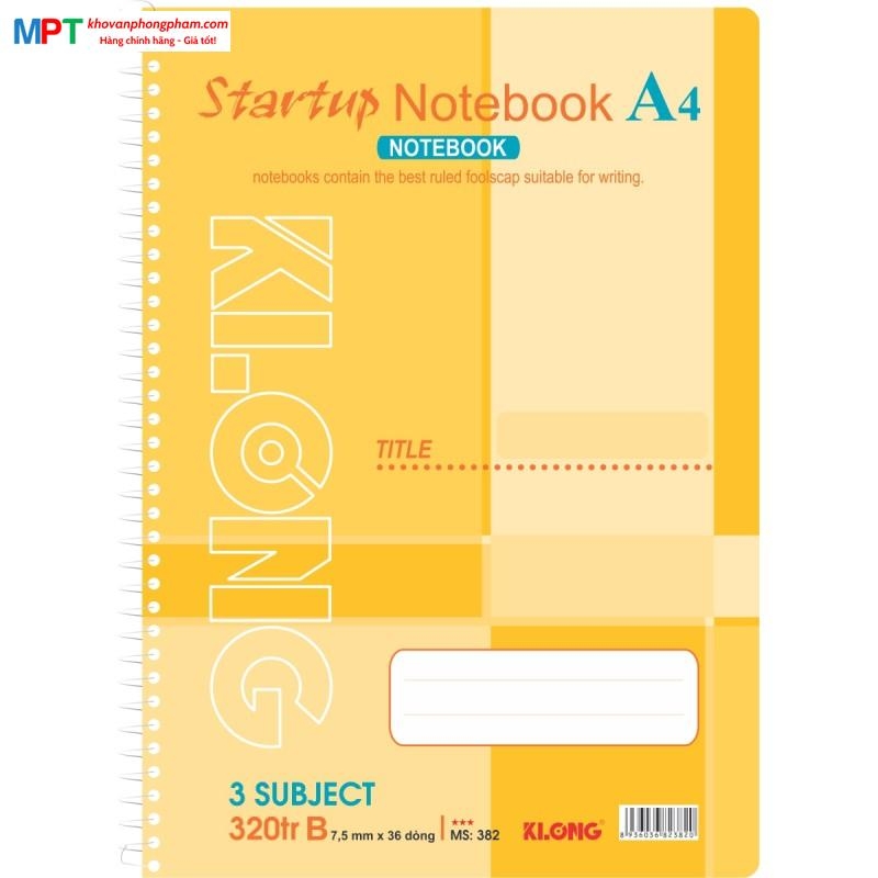 Sổ lò xo Klong đơn A4 320 trang Ms382