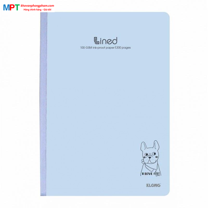 Vở kẻ ngang Klong chấm, may dán gáy 200 trang mã 842 - Định lượng 100gsm - Kích thước 175x250mm