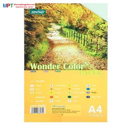 Bìa Ganh Zentino A4 10 Tờ ĐL180gsm - LIGHT GREEN