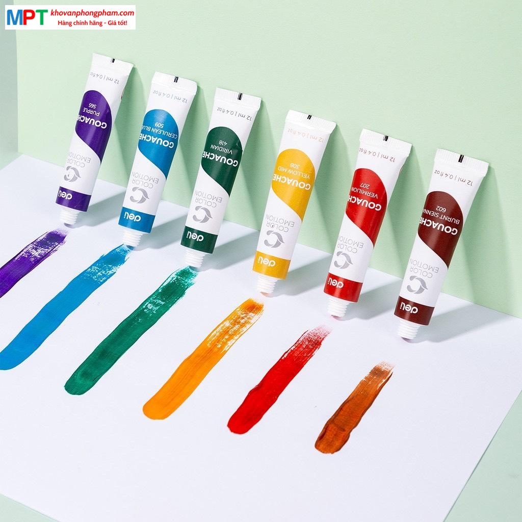 Màu nước Gouache dạng tuýp 5 màu Deli C11-5