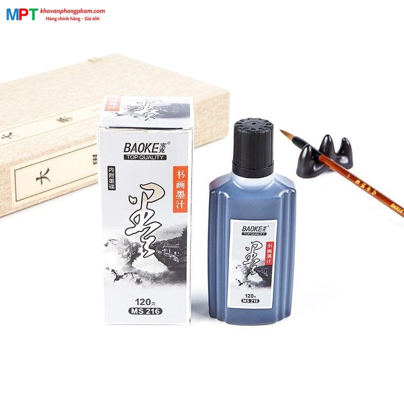 Mực viết thư pháp, mực tàu BAOKE MS216 dung tích 120ml - Mực đen