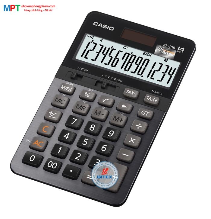 [CHÍNH HÃNG DO BITEX PP] Máy tính Casio JS-40B hiển thị 14 số - Tặng file 20 lá Double A